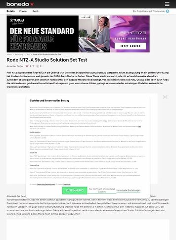 Bonedo.de Røde NT2-A Studio Solution Set Bonedo.de Røde NT2-A Studio Solution Set