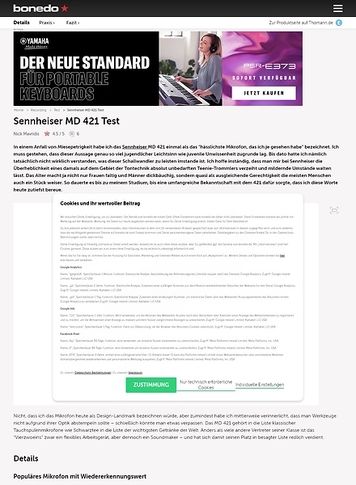Bonedo.de Sennheiser MD 421 Bonedo.de Sennheiser MD 421