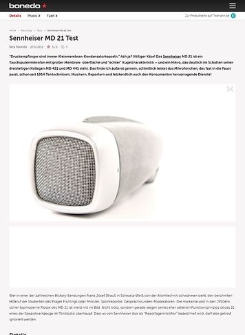 Bonedo.de Sennheiser MD 21 Bonedo.de Sennheiser MD 21
