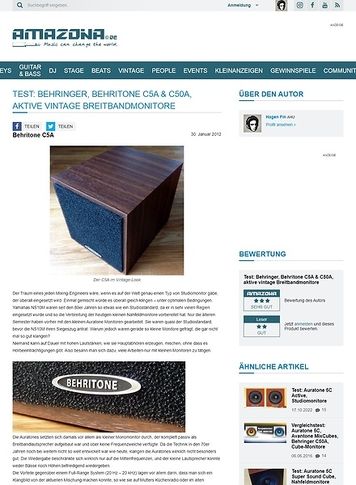 Amazona.de Test: Behringer, Behritone C5A & C50A, aktive vintage Breitbandmonitore Amazona.de Test: Behringer, Behritone C5A & C50A, aktive vintage Breitbandmonitore