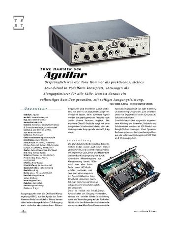 Gitarre & Bass Aguilar Tone Hammer 500, Bass-Top Gitarre & Bass Aguilar Tone Hammer 500, Bass-Top
