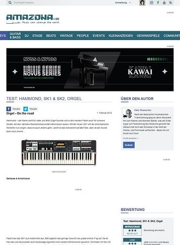 Amazona.de Test: Hammond, SK1 & SK2, Orgel Amazona.de Test: Hammond, SK1 & SK2, Orgel