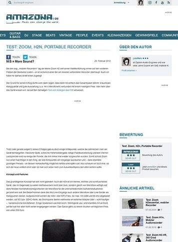 Amazona.de Test: Zoom, H2n, Portable Recorder Amazona.de Test: Zoom, H2n, Portable Recorder