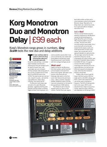Future Music Korg Monotron Delay Future Music Korg Monotron Delay