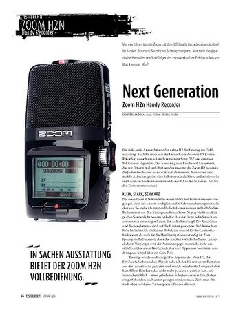 Sound & Recording Zoom H2n: Handy-Recorder mit Extras Sound & Recording Zoom H2n: Handy-Recorder mit Extras