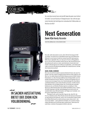 Sound & Recording Zoom H2n: Handy-Recorder mit Extras Sound & Recording Zoom H2n: Handy-Recorder mit Extras