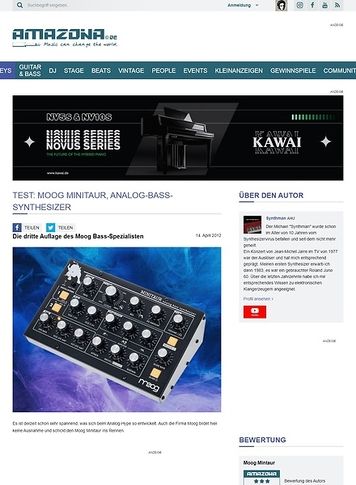 Amazona.de Test: Moog, Minitaur, Bass-Synthesizer Amazona.de Test: Moog, Minitaur, Bass-Synthesizer