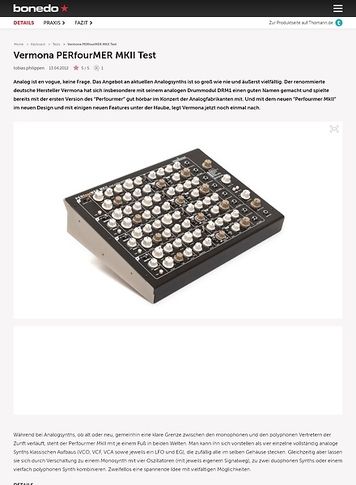 Bonedo.de Vermona PERfourMER MKII Bonedo.de Vermona PERfourMER MKII