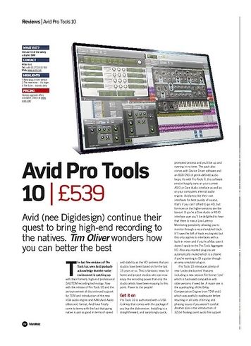 Future Music Avid Pro Tools 10 Future Music Avid Pro Tools 10