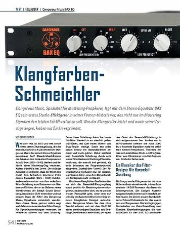 Professional Audio Dangerous Music BAX EQ Professional Audio Dangerous Music BAX EQ