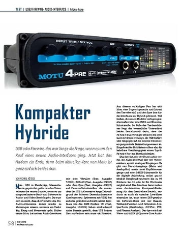 Professional Audio Motu 4pre Kompakter Hybride Professional Audio Motu 4pre Kompakter Hybride