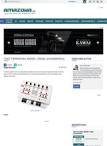 Amazona.de Test: Ferrofish, B4000+, Orgel Soundmodul Amazona.de Test: Ferrofish, B4000+, Orgel Soundmodul