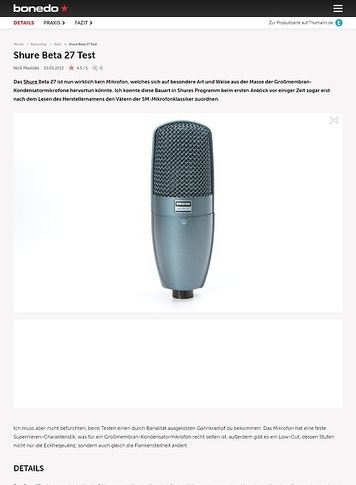 Bonedo.de Shure Beta 27 Bonedo.de Shure Beta 27