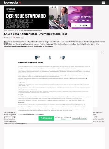 Bonedo.de Shure Beta Kondensator-Drummikrofone Bonedo.de Shure Beta Kondensator-Drummikrofone