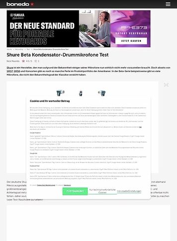 Bonedo.de Shure Beta Kondensator-Drummikrofone Bonedo.de Shure Beta Kondensator-Drummikrofone