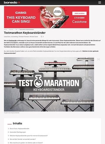 Bonedo.de Testmarathon Keyboardständer Bonedo.de Testmarathon Keyboardständer