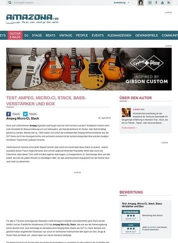Amazona.de Test: Ampeg, Micro-CL Stack, Bass-Verstärker und Box Amazona.de Test: Ampeg, Micro-CL Stack, Bass-Verstärker und Box
