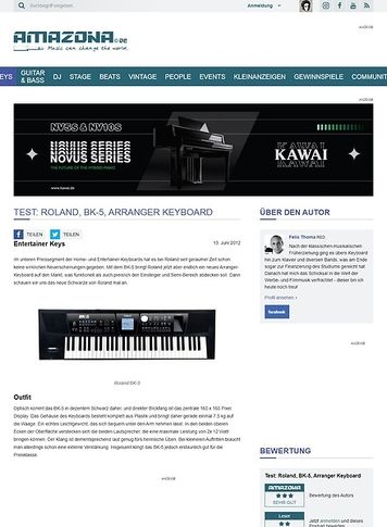 Amazona.de Test: Roland, BK-5, Arranger Keyboard Amazona.de Test: Roland, BK-5, Arranger Keyboard