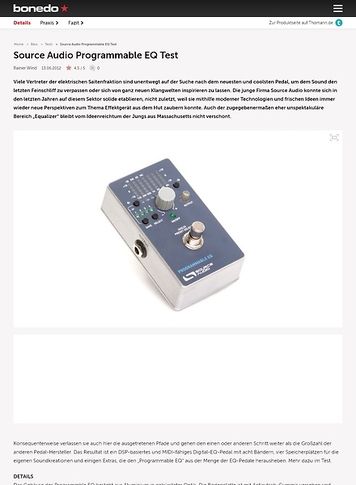 Bonedo.de Source Audio Programmable EQ Bonedo.de Source Audio Programmable EQ
