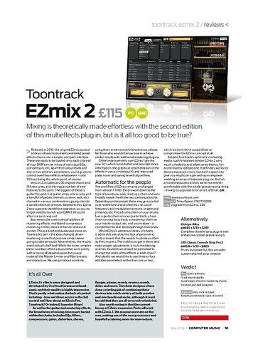 Computer Music Toontrack EZmix 2 Computer Music Toontrack EZmix 2