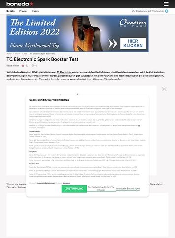 Bonedo.de TC Electronic Spark Booster Bonedo.de TC Electronic Spark Booster