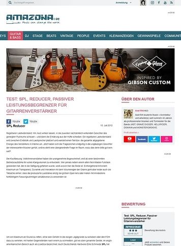 Amazona.de Test: SPL, Reducer, Passiver Leistungsbegrenzer für Gitarrenverstärker Amazona.de Test: SPL, Reducer, Passiver Leistungsbegrenzer für Gitarrenverstärker