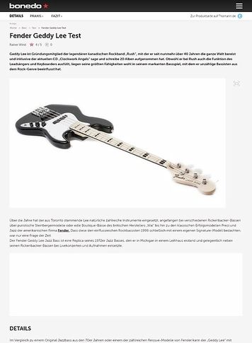 Bonedo.de Fender Geddy Lee Jazz Bass Bonedo.de Fender Geddy Lee Jazz Bass