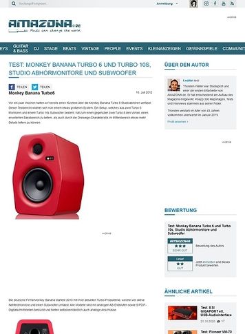 Amazona.de Test: Monkey Banana Turbo 6 und Turbo 10s, Studio Abhörmonitore und Subwoofer Amazona.de Test: Monkey Banana Turbo 6 und Turbo 10s, Studio Abhörmonitore und Subwoofer
