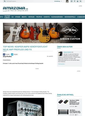 Amazona.de Top News: Kemper Amps veröffentlicht neue Amp Profiles und FX Amazona.de Top News: Kemper Amps veröffentlicht neue Amp Profiles und FX