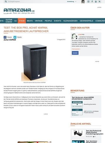 Amazona.de Test: the box pro, Achat 404PAM, akkubetriebener Lautsprecher Amazona.de Test: the box pro, Achat 404PAM, akkubetriebener Lautsprecher
