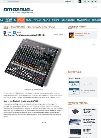 Amazona.de Test: Yamaha, MGP16X, Mixing Console Amazona.de Test: Yamaha, MGP16X, Mixing Console