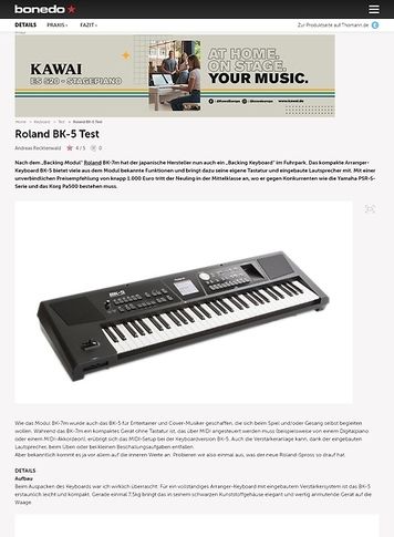 Bonedo.de Roland BK-5 Bonedo.de Roland BK-5