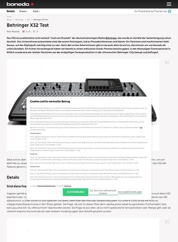 Bonedo.de Behringer X32 Bonedo.de Behringer X32