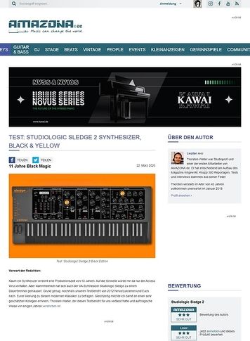 Amazona.de Test: Studiologic Sledge 2 & Black Edition Amazona.de Test: Studiologic Sledge 2 & Black Edition