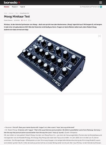 Bonedo.de Moog Minitaur Bonedo.de Moog Minitaur