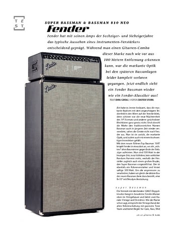 Gitarre & Bass Fender Super Bassman & Bassman 810 Neo, Bass-Anlage Gitarre & Bass Fender Super Bassman & Bassman 810 Neo, Bass-Anlage