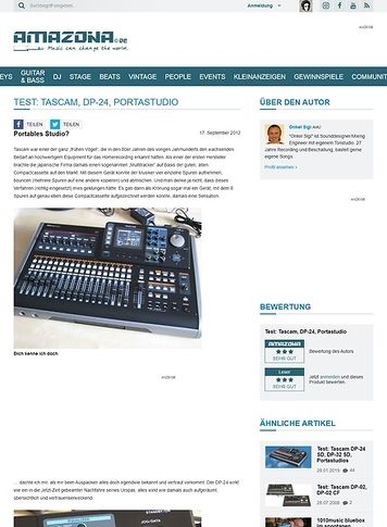 Amazona.de Test: Tascam, DP-24, Portastudio Amazona.de Test: Tascam, DP-24, Portastudio