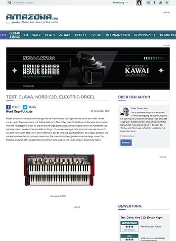 Amazona.de Test: Clavia, Nord C2D, Electric Orgel Amazona.de Test: Clavia, Nord C2D, Electric Orgel