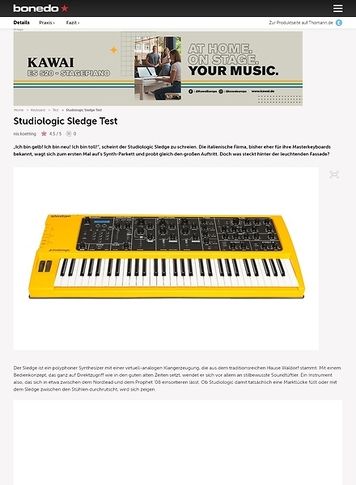 Bonedo.de Studiologic Sledge Bonedo.de Studiologic Sledge