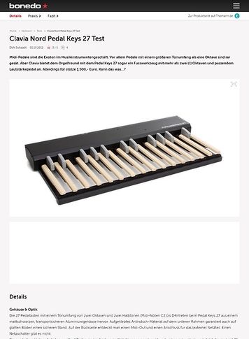 Bonedo.de Clavia Nord Pedal Keys 27 Bonedo.de Clavia Nord Pedal Keys 27