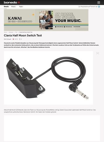 Bonedo.de Clavia Half Moon Switch Bonedo.de Clavia Half Moon Switch
