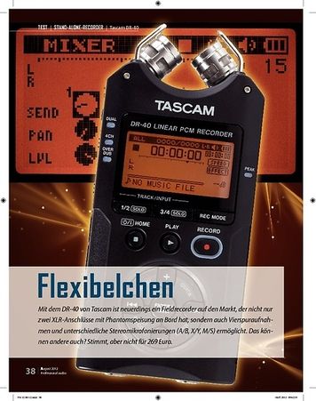 Professional Audio Flexibelchen Tascam DR-40 Professional Audio Flexibelchen Tascam DR-40
