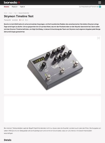 Bonedo.de Strymon Timeline Bonedo.de Strymon Timeline