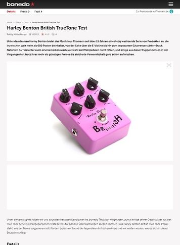 Bonedo.de Harley Benton British TrueTone Bonedo.de Harley Benton British TrueTone