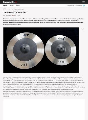 Bonedo.de Sabian AAX Omni Test Bonedo.de Sabian AAX Omni Test
