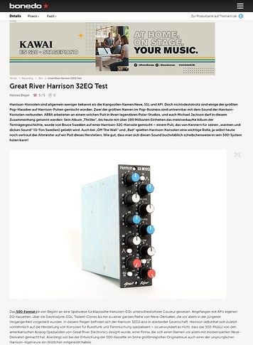 Bonedo.de Great River Harrison 32EQ Test Bonedo.de Great River Harrison 32EQ Test