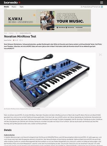 Bonedo.de Novation MiniNova Test Bonedo.de Novation MiniNova Test