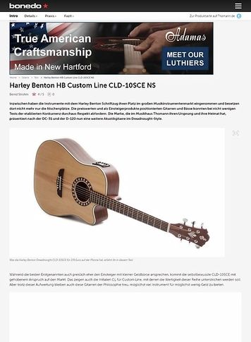Bonedo.de Harley Benton HB Custom Line CLD-10SCE NS Bonedo.de Harley Benton HB Custom Line CLD-10SCE NS