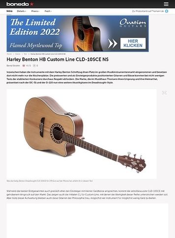 Bonedo.de Harley Benton HB Custom Line CLD-10SCE NS Bonedo.de Harley Benton HB Custom Line CLD-10SCE NS