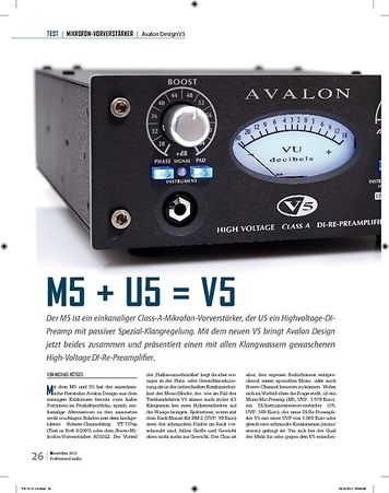 Professional Audio Avalon Design M5 + U5 = V5 Professional Audio Avalon Design M5 + U5 = V5